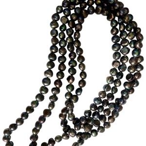 50”6 mm Black Freshwater Pearls